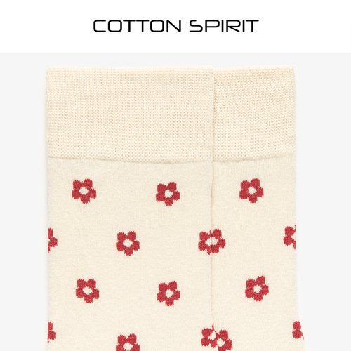 Cotton Spirit Korean Hyuna style socks small flower women's socks ins small red flower mid-calf socks cotton socks