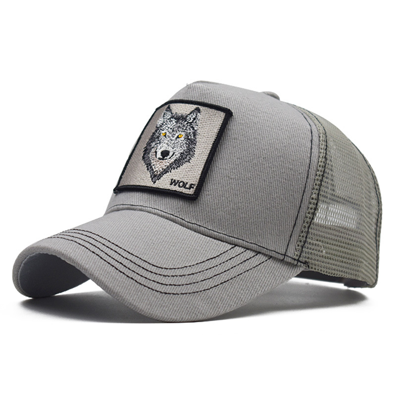 Popular Amazon bordado animal de algodón de malla gorra de béisbol de las mujeres de los hombres de deportes al aire libre gorra enarbolada