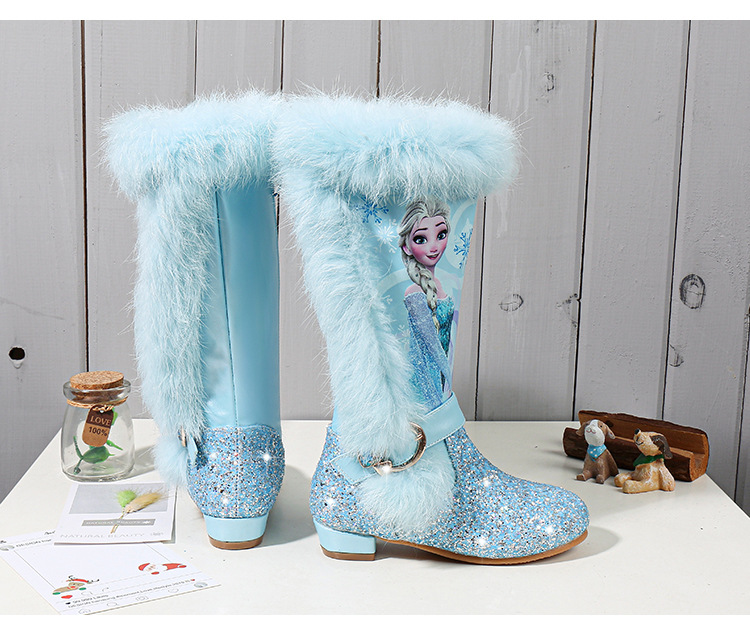 Elsa Princess New Plush Warm Baby Toddler Boots Fashion Child Snow Boots Shoes For Boys Girls Winter Shoes Kids Ankle Boots