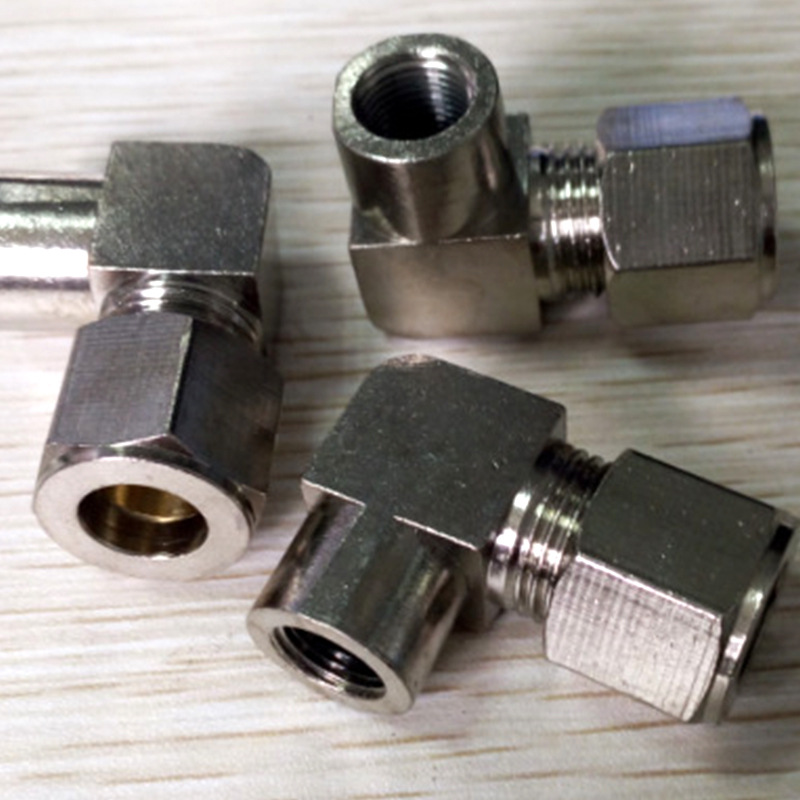 人造雾配件 铜镀镍三通多路管件 雾森专用喷头 雾化喷嘴 快拧直通