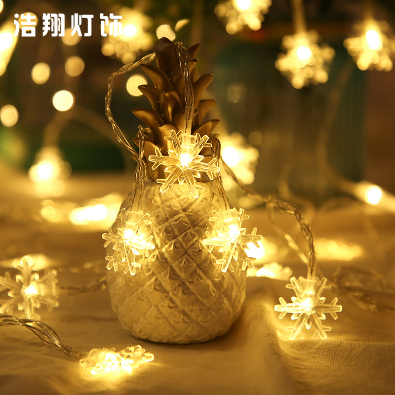 LED Cadena de luz de copo de nieve luz intermitente Navidad vacaciones boda Año nuevo árbol de Navidad decoración cielo completo Cadena de luz intermitente suministro directo de fábrica