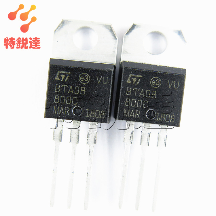 BTA08-800C TO-220 8A/800V双向可控硅晶闸管 ST/意法 BTA08-800
