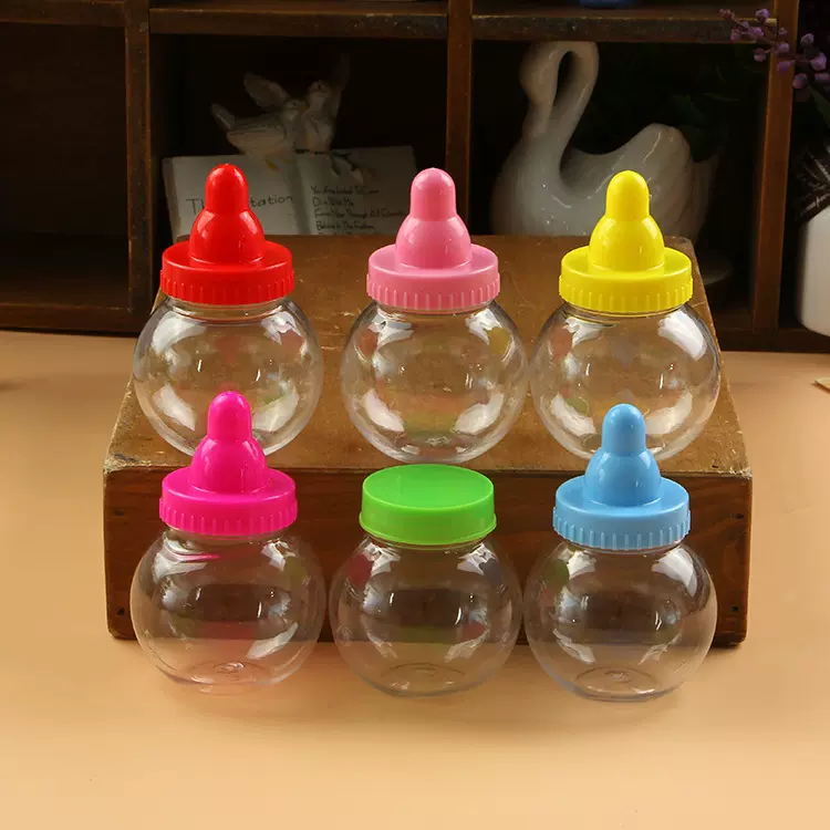 专业定制32口圆瓶塑料包装瓶 迷你透明密封包装瓶糖果瓶 可印logo