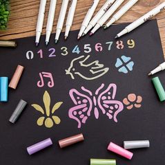 Seasonal Pomelo DIY Album Accessories Handwritten Pen Paint Pen Colorful Metal Pen Pearl Color Wedding Sign-in Black Card Pen