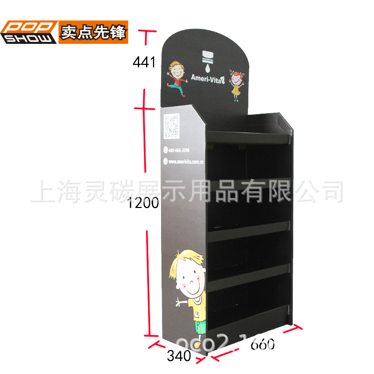 立体多层落地式瓦楞纸展示架上海厂家生产定制陈列架