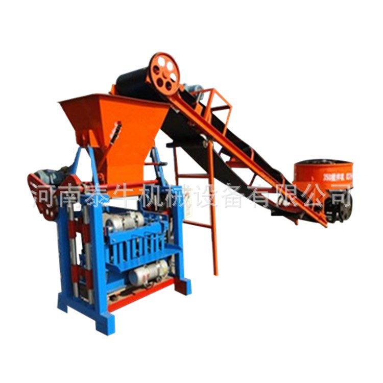 水泥空心制砖机 移动式混凝土制砖机 qt4-26半自动免烧空心制砖机