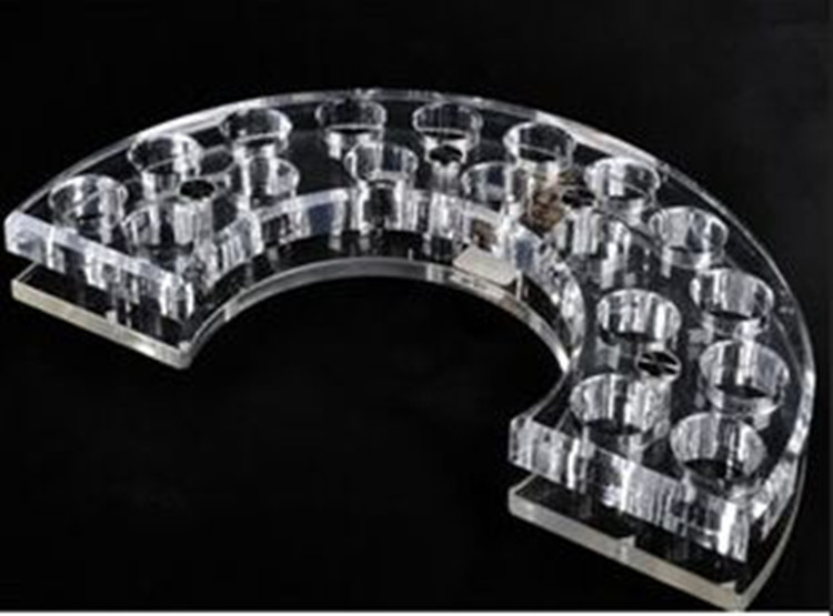 进口品质弧形有机玻璃酒杯架 高档酒吧子弹杯架 亚克力12孔酒杯架