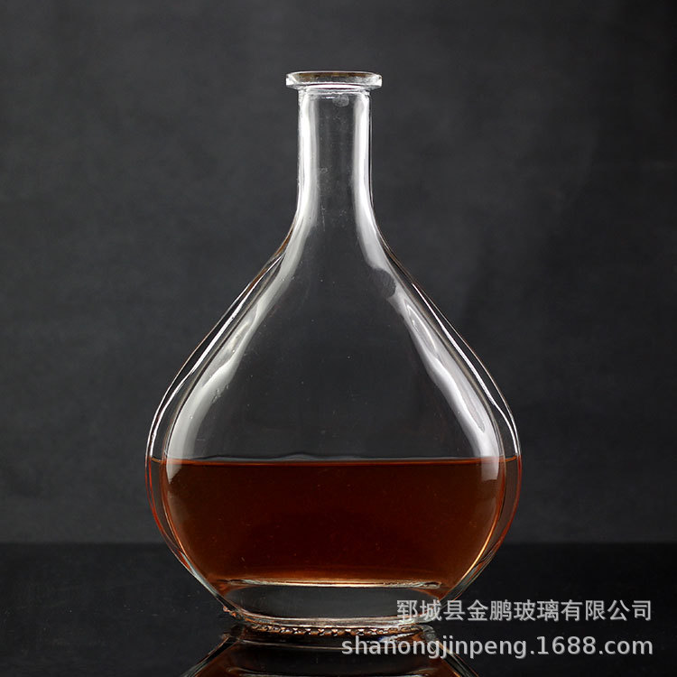 金鹏玻璃蒙砂透窗750毫升伏特加酒瓶配塞子 700毫升威士忌酒瓶