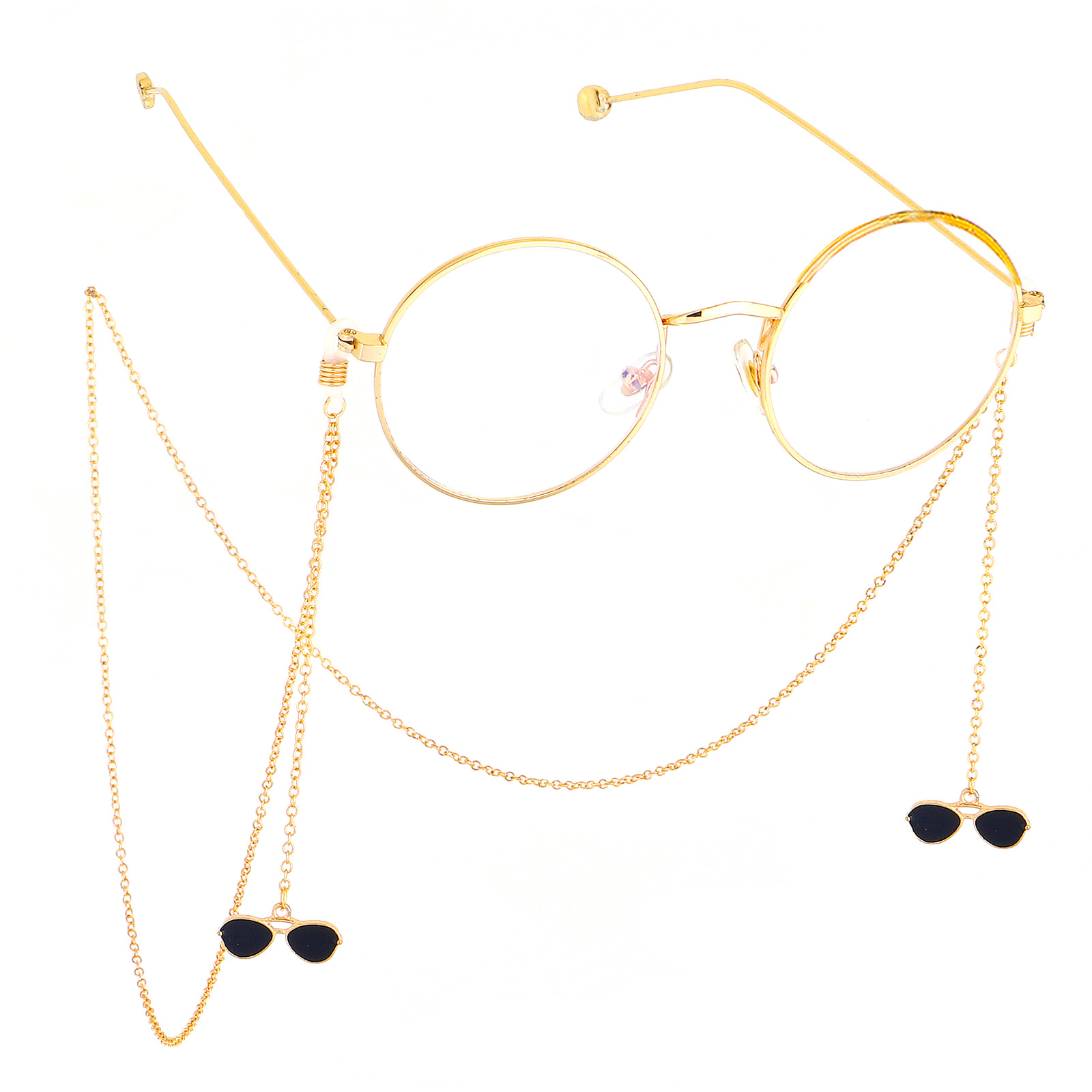 Glasses Rope Fashion Simple Black Sunglasses Pendant Gold Color Chain Sunglasses With Glasses Chain display picture 1