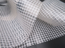 白色大孔夹网布 PP 大方格网眼布 贴合透明PE网  环保型购物袋网