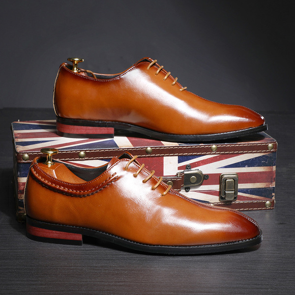 European version men's shoes, small square toe men's leather shoes, foreign trade large-sized shoes, Wenzhou wholesale,