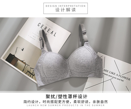 Factory Yakangrou 8909 Teenage Girl Underwear Primary School Development Period Push-up Thin Comfort Bra and Camisole Wholesale