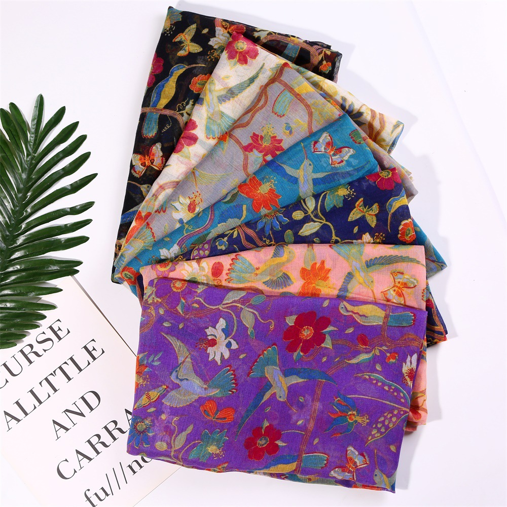 Femmes Style Ig Élégant Fleur Oiseau Polyester Foulard display picture 8