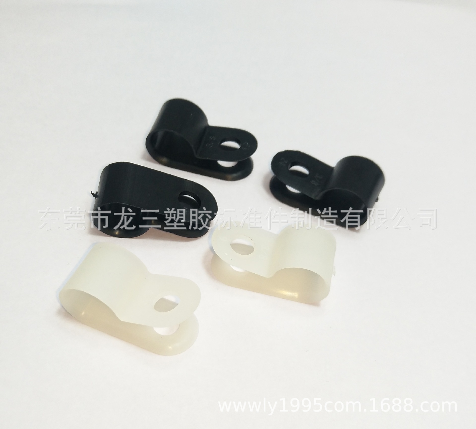 东莞龙三塑胶厂自产自销 R型固定夹3/8 尼龙配线固定钮 1000pcs包