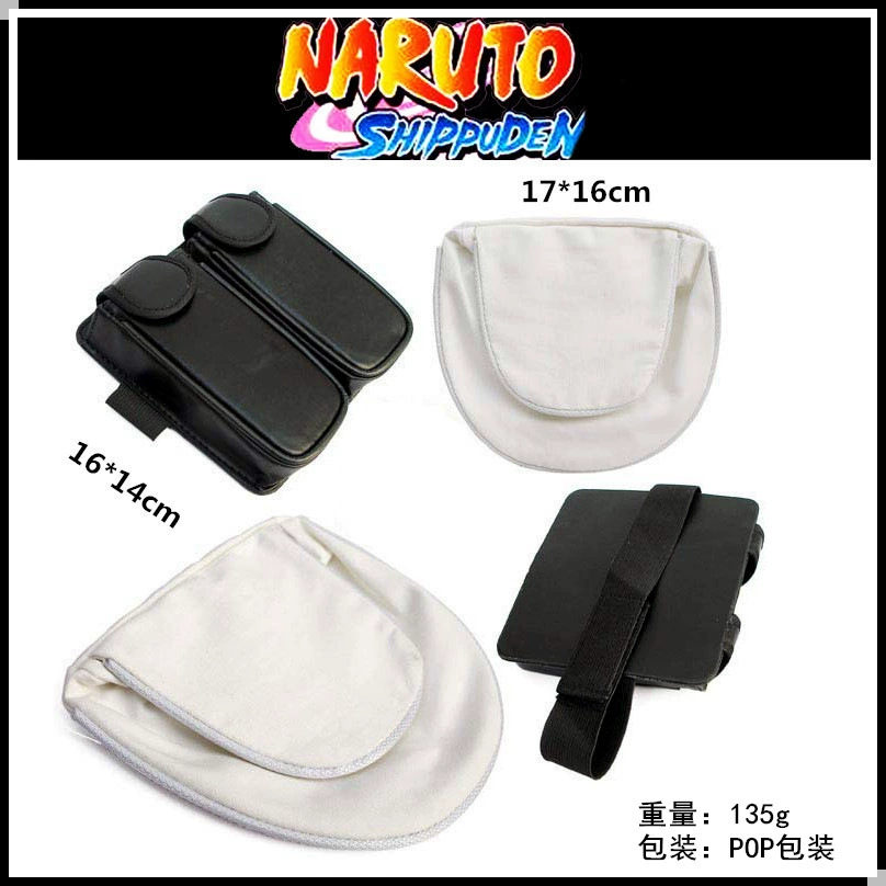 Косплей-кошелек Naruto кошелек-пояс ниндзя, белый 17×16 см или черный 16×14 см, пакет PP