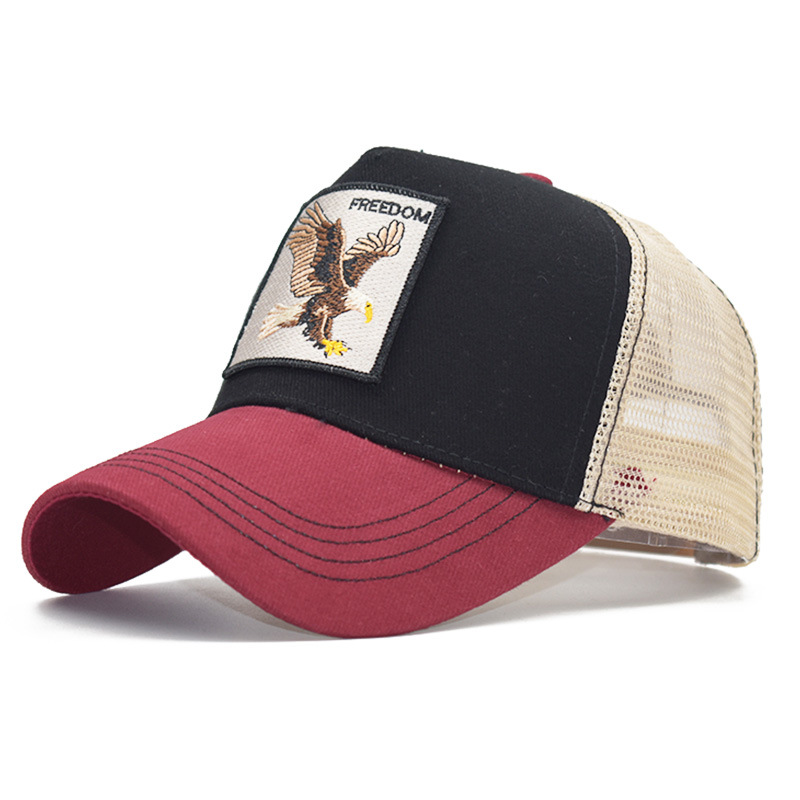 Popular Amazon bordado animal de algodón de malla gorra de béisbol de las mujeres de los hombres de deportes al aire libre gorra enarbolada