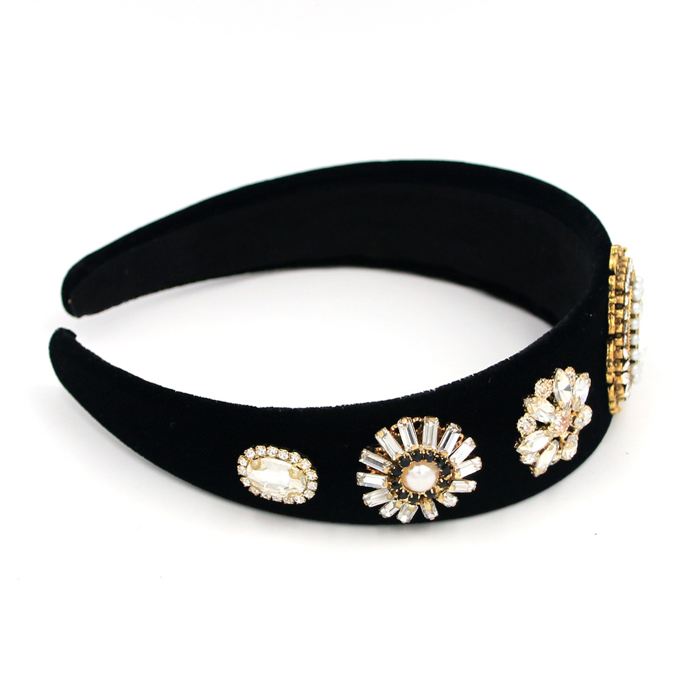 Hot Selling Fashion Temperament Gemstone Crystal Two-color Personality Headband Wholesale display picture 4