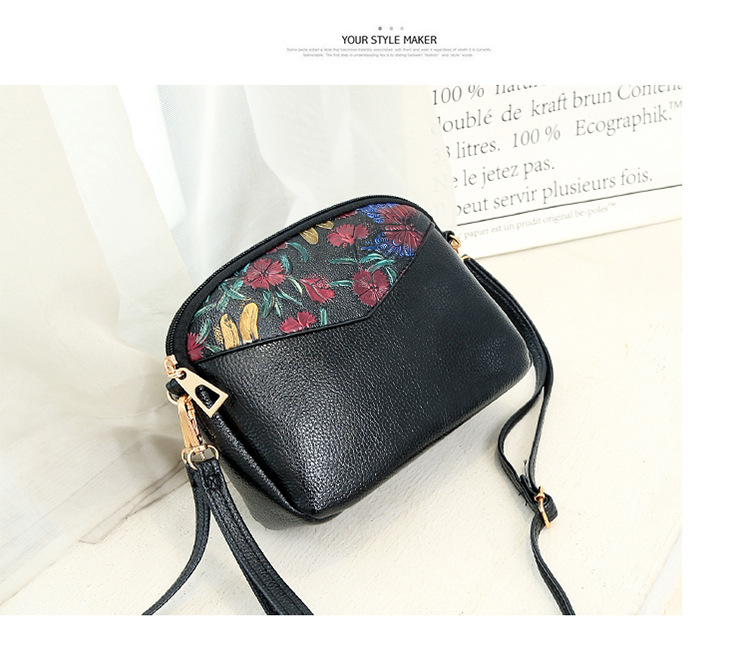 Women's Mini Pu Leather Flower Fashion Embroidery Round Zipper Crossbody Bag display picture 14