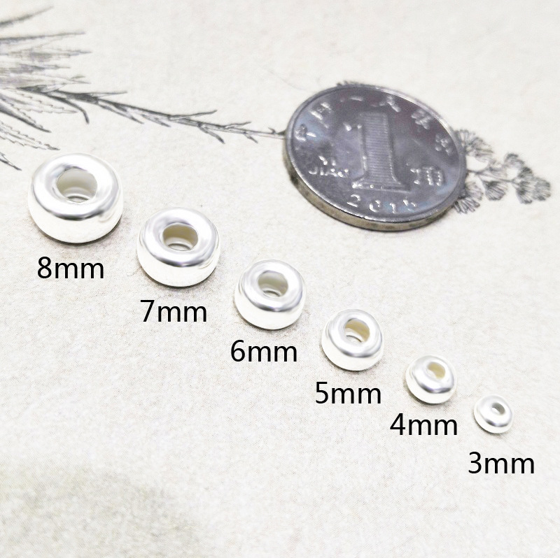 Solid Color Pattern 1 Piece 925 Sterling Silver Solid Color DIY Jewelry Accessories Beads