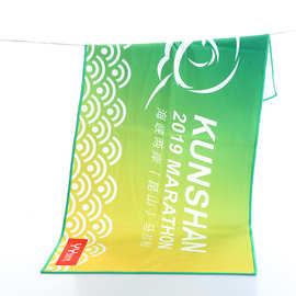 厂家批发马拉松浴巾印花毛巾涤棉材质高清数码印花加厚运动毛巾