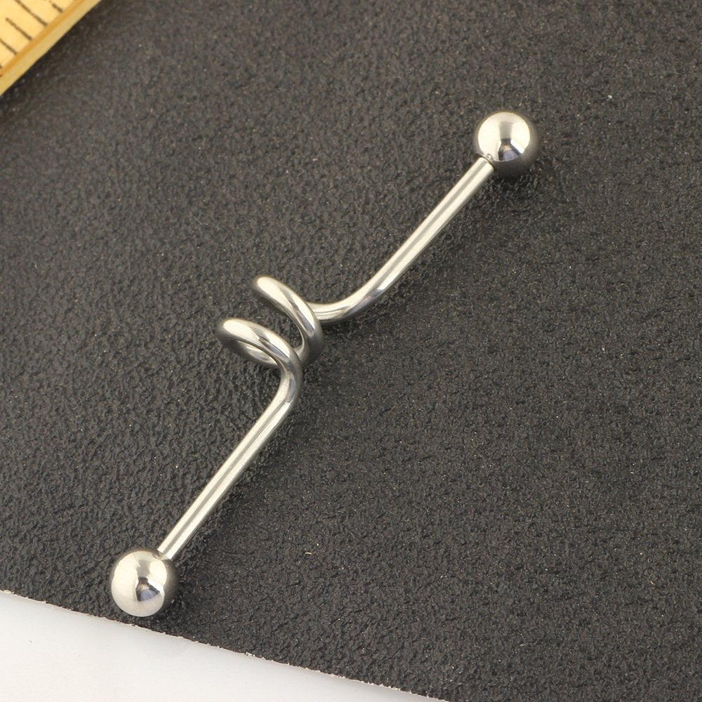5-Piece Industrial Earring Set Long Rod Piercing Earrings Stainless Steel Ear Cartilage Jewelry Set detail image 21