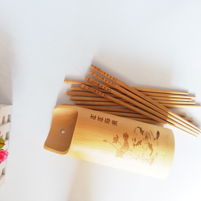 厂家直供竹筒沥水筷子笼收纳竹签平口圆竹制笔筒环保定制LOGO筷筒|ms