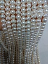 银生 淡水珍珠近圆馒头珠扁珠项链珠饱满无暇强光11-12mm