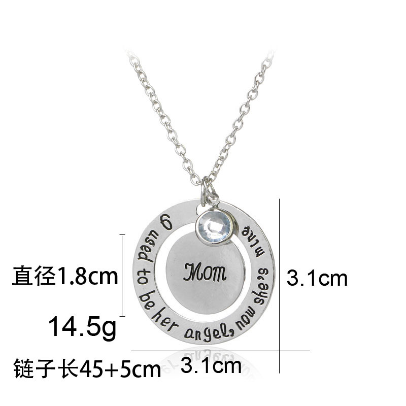 New Fashion Geometric Round Letter Tag Necklace Mother&#39;s Day Gift Round Wisdom Pendant Necklace Wholesale display picture 1