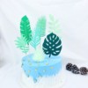 Cake decorative plug -in tropical fresh green leaf birthday party happy cake decorative account plug -in party supplies