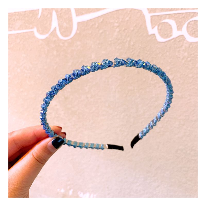 110g Weight Headwear Classification Festival Occasion Geometric Pattern Women'S Gender Retro Style Dark Blue, Pink, Purple, Green, Blue, Black Color Retro Rhinestone Crystal Fashion Headband 10