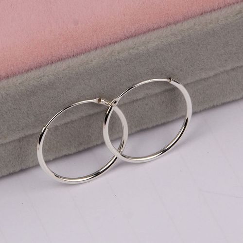 925 sterling silver large earrings women's hoop earrings Japanese and Korean simple temperament earrings