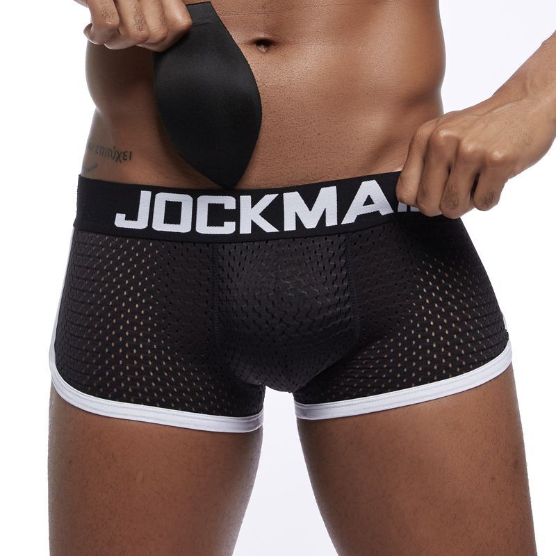 JOCKMAIL nuevo frontal de malla convexa espalda cadera-Levantamiento de los hombres calzoncillos de boxeador acolchado esponja cadera-Levantamiento de cadera boxeador