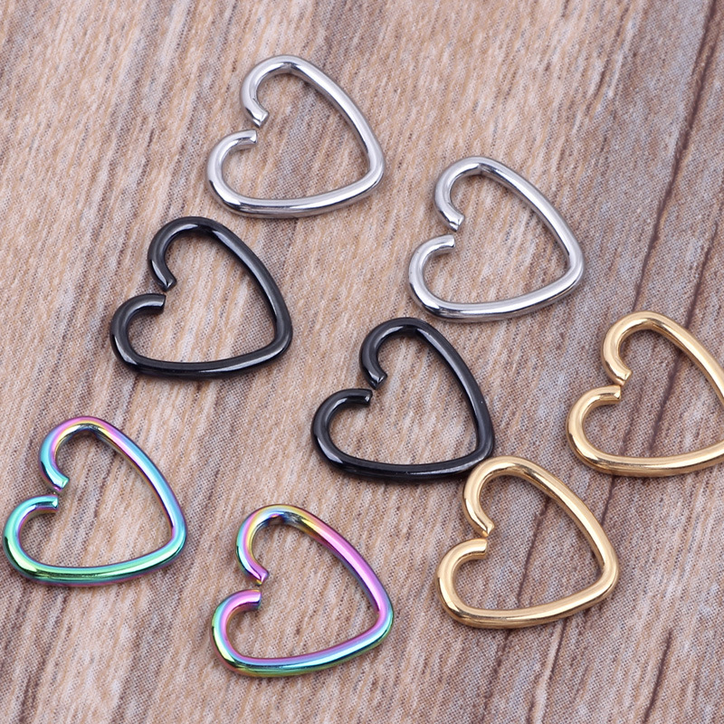 Fashion Heart Shape Stainless Steel Nose Ring 1 Piece