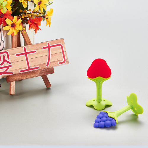 Infants' teether, baby teething stick, fruit teether, strawberry orange grape fruit teether, tasteless