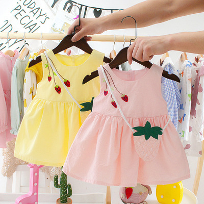 Children Skirt On behalf of 2019 Korean Edition A summer Children's clothing Children printing Sleeveless skirt girl baby Dress