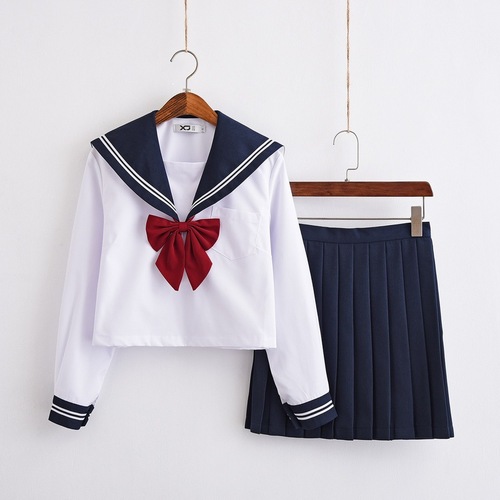 White color Schoolgirl JK Uniforms Japanese style Navy Sailor School Uniforms Students costumes For Girls Anime cosplay Sailor Navy Suit