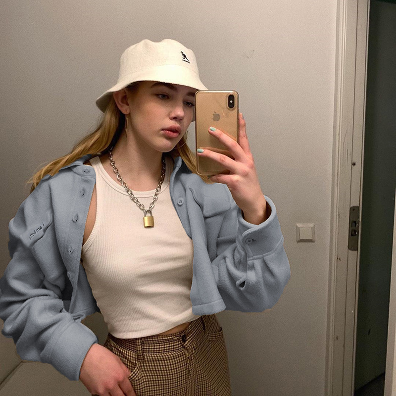 2019 Autumn and winter new pattern Chaopai Women's wear European style Street beat Easy Show thin have cash less than that is registered in the accounts pocket Jacket Fur coat