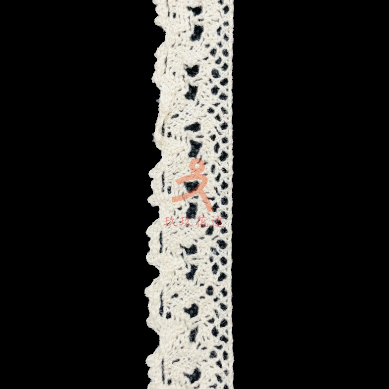 厂家直销 镂空单边大波浪棉线花边 圆边机棉花边 服装家居DIY辅料