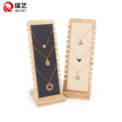 wholesale Detachable Necklace Pendant Display rack Bamboo Jewelry storage Shelf Jewellery display Jewelry shot prop