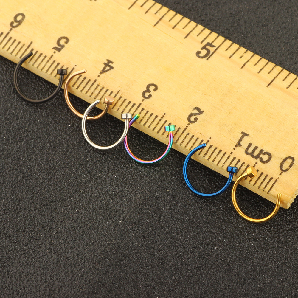 Stainless Steel C-Shape Nose Ring Nose Stud 6 Color Mixed Set - Popular Body Piercing Jewelry for Europe and US Amazon Supply detail image 14