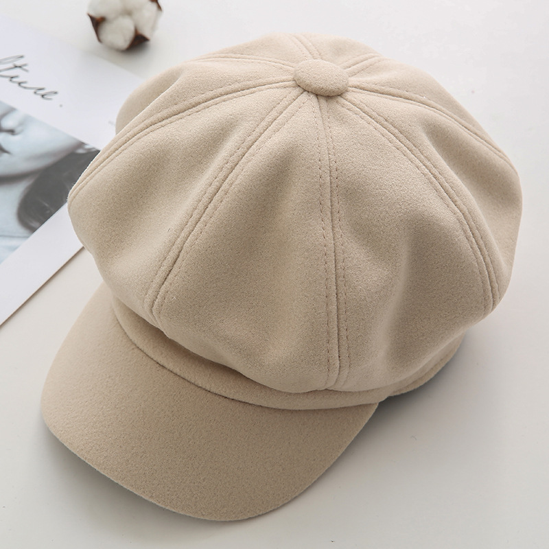 Women's Retro Solid Color Flat Eaves Beret Hat display picture 12