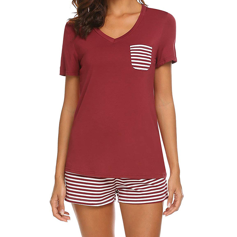 ChicShe 2025 European And American Women's Summer Striped Two-Piece Set New Modal Comfortable Homewear_voghion.com