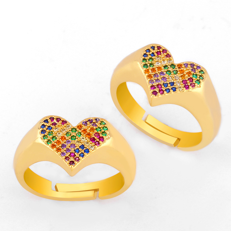 Rings Love Ring Rainbow Jewelry Diamond Ring display picture 1