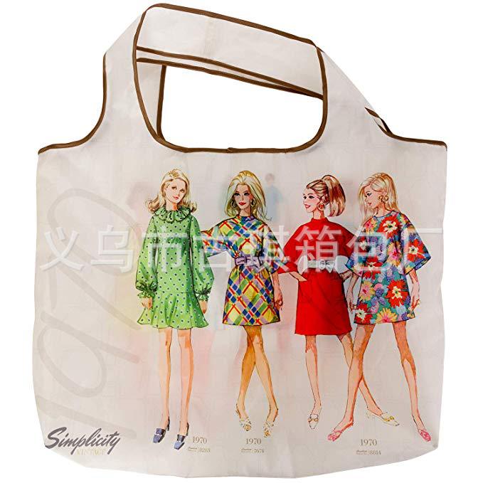 创意大容量印花折叠环保购物袋手提便携收纳袋牛津布可加logo批发