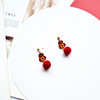 Festive earrings from pearl, Chinese style, simple and elegant design