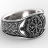 Super Fan WISH Nordic mythology Viking Celtics Rosen Retro Graffiti Glores Plating S925 Thai Silver Ring Men