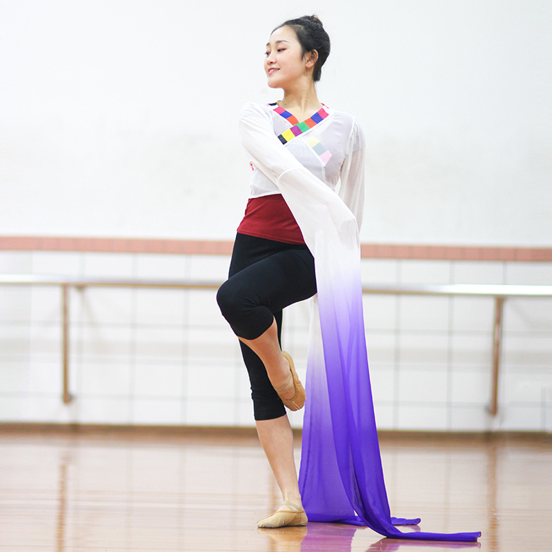 Manga de agua gradiente de color clásica Ópera de Pekín Xizango manga de agua adultos niños práctica clásica Jinghong traje de rendimiento de danza