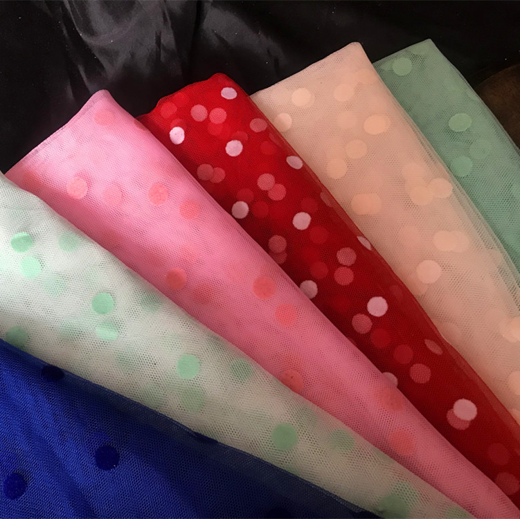 植绒网布 婚纱网布 现货网纱普网 波点网 植绒布 植绒厂家