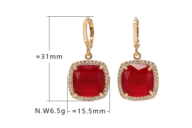 fashion simple goldplated zircon geometric earrings wholesalepicture1