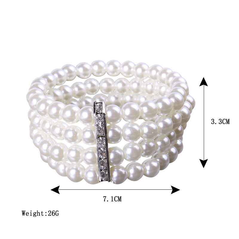 Fashion Round Artificial Pearl Inlay Artificial Gemstones Bracelets 1 Piece display picture 5